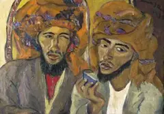 Irma Stern, Two Arabs, oil on canvas, in the original Zanzibar frame