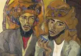 Irma Stern, Two Arabs, oil on canvas, in the original Zanzibar frame