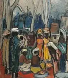 Pranas Domšaitis, African Figures in a Clearing