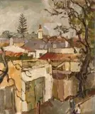 A Back Street in Autumn by Gregoire Boonzaier, oil on canvas laid down on board, sold Sep 2011