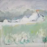 Carl Büchner, Abstract Green and White Landscape