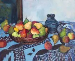 François Krige, Still Life with Apples and Pears, oil on canvas