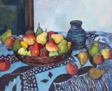 François Krige, Still Life with Apples and Pears, oil on canvas