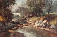 Dino Paravano, River Landscape, oil on board