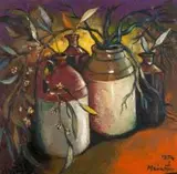 Johannes Meintjes, Earthenware Jars with Foliage