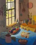 Marjorie Wallace, Kitchen Interior, oil on canvas