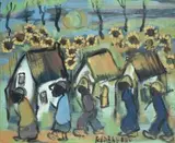 Frans Claerhout, Figures with Sunflowers