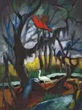 Swamp by Johannes Meintjes, oil on board, sold Sep 2011