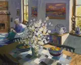 Marjorie Wallace, The Artist at Home, oil on canvas