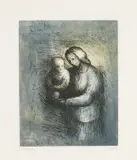 Henry Moore, Mother and Child I (Cramer 671), 1983, etching and aquatint in four colours