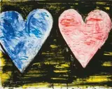 Two Hearts at Sunset by Jim Dine, 2005, lithograph in colour, sold May 2011