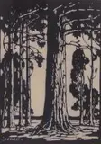 Bloekombome (Nilant 76) by Jacobus Hendrik Pierneef, linocut, sold May 2011