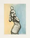 Henry Moore, Mother and Child VIII (Cramer 678), 1983, etching and aquatint in colour