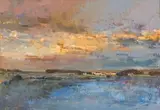 Errol Boyley, A View of Houses across a Lake at Sunset