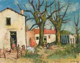 A House with Figures by Piet van Heerden, oil on canvas, sold May 2011