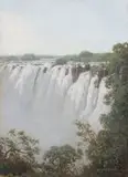 Victoria Falls by Jan Ernst Abraham Volschenk, oil on canvas laid down on board, sold May 2011