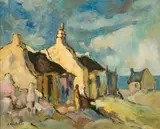 Cottages, Arniston by Alexander Rose-Innes, oil on canvas, sold May 2011