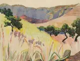 Edith King, Boschoek in Autumn, watercolour over pencil