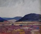 Purple Heather by Piet van Heerden, oil on canvas laid down on board, sold May 2011