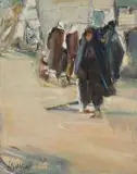 Sidney Goldblatt, A Street Scene with Figures