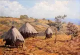 Otto Klar, Huts in a Bushveld Landscape