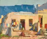 Piet van Heerden, Figures and Houses on Wash-day