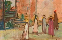 Fritz Krampe, A North African Street Scene, oil on canvas