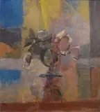 Frank Spears, A Still Life of Roses in a Glass Vase, oil on cardboard