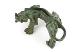 Stanley Nkosi, A Stalking Leopard, bronze with verdigris patina