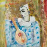 Carl Büchner, A Harlequin with a Mandolin