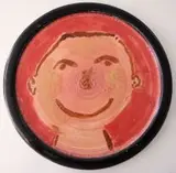 Robert Hodgins, Keep Smiling Thru, hand-painted and glazed ceramic plate