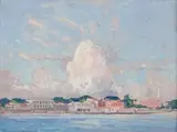 Mozambique by Jacobus Hendrik Pierneef, oil over pencil on canvas laid down on board, offered May 2011