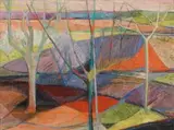 Maud Sumner, A Landscape with Trees, oil on canvas laid down on board