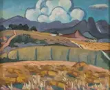 A Cape Landscape with Fields (recto); An Extensive Landscape with a Tree (verso) by Maggie Laubser, oil on board, sold May 2011
