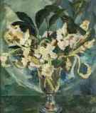 Maud Sumner, A Still Life with Flowers in a Glass Vase, oil on canvas