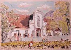 Leng Dixon, Groot Constantia Wine Farm, South Africa, pen and ink and watercolour