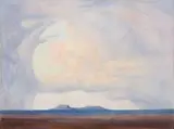 An Extensive Landscape with Mountains in the Distance by Jacobus Hendrik Pierneef, oil on board, sold May 2011