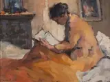 A Woman Reading by Alexander Rose-Innes, oil on canvas, sold May 2011