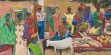 Sam Nhlengethwa, A Market Scene