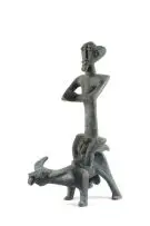 Sydney Kumalo, Two Bulls, bronze with verdigris patina