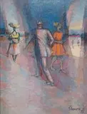 A Man in the Street by Gerard Sekoto, oil on board, sold May 2011