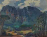 Fernwood Buttress, Table Mountain by Hugo Naude, oil on board, sold Mar 2011