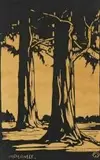 Bloekombome (Nilant 77) by Jacobus Hendrik Pierneef, linocut, sold Mar 2011