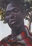 Neville Lewis, Head of an African, oil on panel