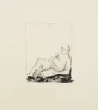 Sitting Man by William Kentridge, lithograph, sold Mar 2011
