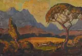 Helshoogte by Jacobus Hendrik Pierneef, oil on canvas laid down on board, sold Mar 2011