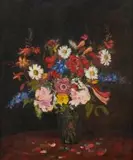 Nita Spilhaus, Spring Flowers in a Glass Vase
