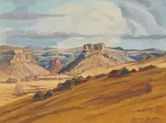 Lesotho Mountains by David Botha, oil on board, sold Mar 2011