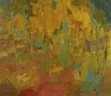 Frank Spears, Riders in a Landscape, oil on board
