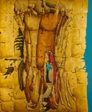 Alexis Preller, Gold Kouros, oil and goldleaf on panel
